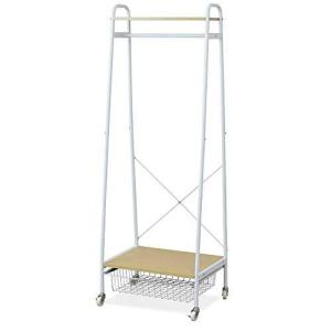moca company Basketton ハンガーラック キャスター付き 幅56.5 ホワイト ナチュラル
