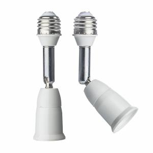 E26 延長ソケット 延長アダプター 11cm 延長 角度調整可能 e26口金 ソケット 斜め LED 電球 ダウンライト センサーライト E26→E26 2個セット