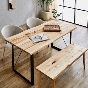 ダイニングテーブルセット ベンチ 幅180cm 4点セット 4人掛け 無垢 一