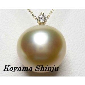 pt23絶品カラー！天然シャンパンゴールド白蝶真珠ダイヤ0．01Ct