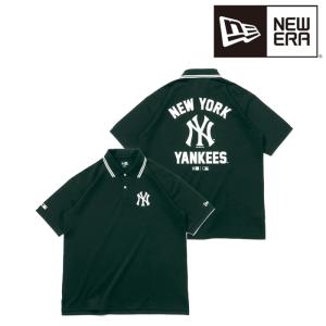 ニューエラ NEW ERA 半袖 オーバーサイズド ポロシャツ MLB Apparel ニューヨーク・ヤンキース ブラック 日本正規品｜peachboys