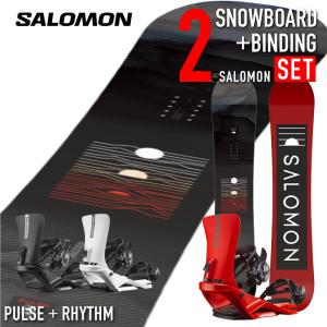 スノーボード 2点セット メンズ 2022-23 SALOMON PULSE RHYTHM サロモン パルス リズム 板 ビンディング バインディング 金具 2023 日本正規品｜peachboys
