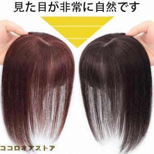 部分ウィッグ 女性用人毛 総手植え ウィッグ ヘアーピース 調整可能 頭頂部 私元気 かつら レディース｜peachsumairu