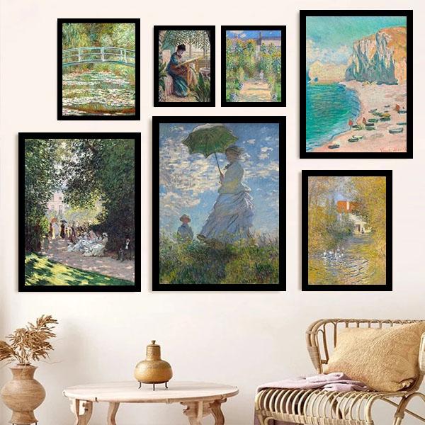 単品 33×43cm アートパネル 枠付きフレーム絵画 クロード・モネ 水彩画 モネ 世界名画 アー...