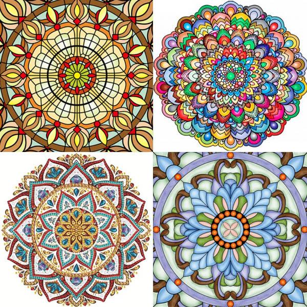 初級 フル ダイヤモンドアート キット ビーズ刺繍 マンダラ 曼荼羅 民族模様 モザイクアート リハ...