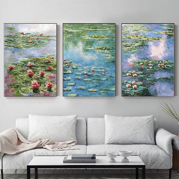 中級 フル ダイヤモンドアート キット ビーズ刺繍 モネ 睡蓮 スイレン モネの池 モザイクアート ...