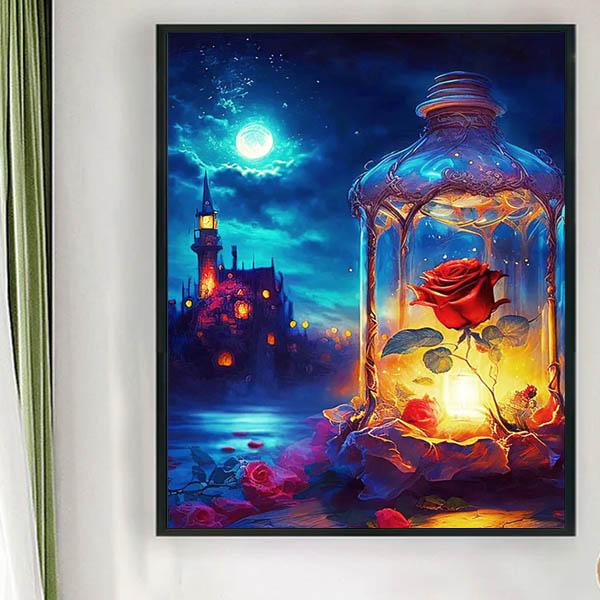 準上級 フル ダイヤモンドアート キット ビーズ刺繍 美女と野獣 世界感 幻想的 モザイクアート パ...