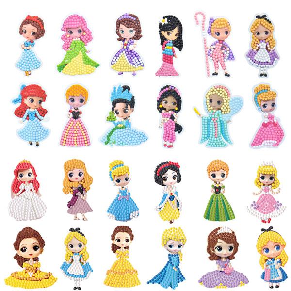 シールタイプ セット ダイヤモンドアート キット 12個入り ドーリー おとぎ話 プリンセス 女の子...