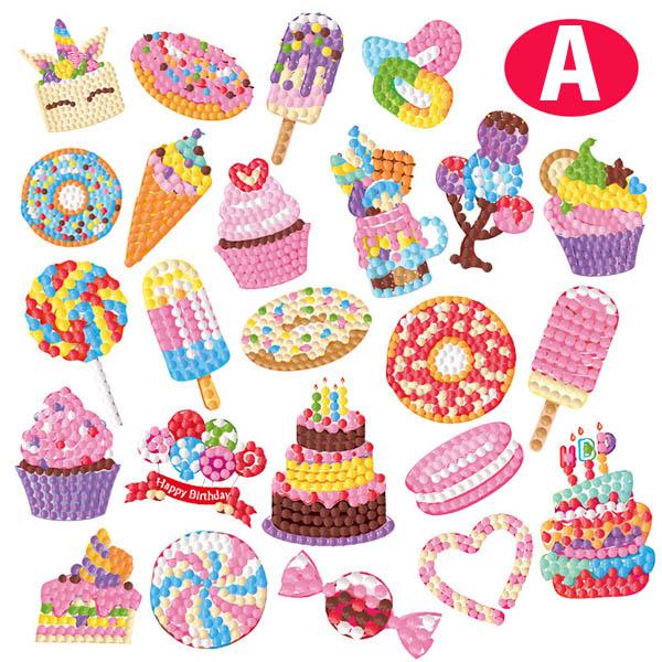 シールタイプ セット ダイヤモンドアート キット ケーキ ドーナツ スイーツ ビーズ刺繍 モザイクア...