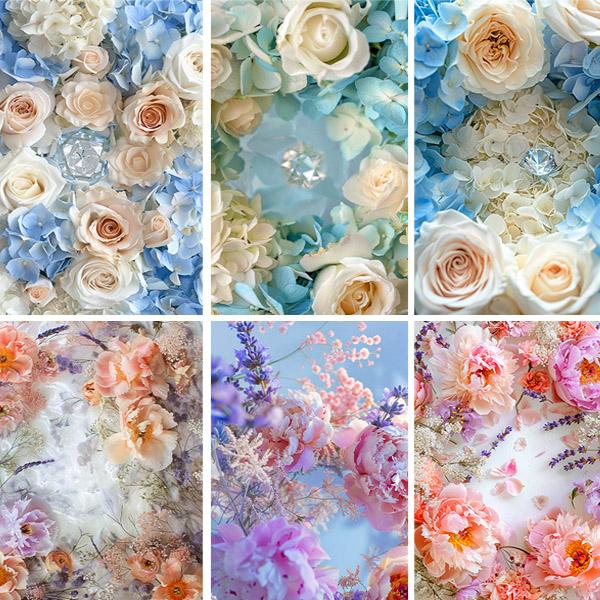 中級 フル ダイヤモンドアート キット ビーズ刺繍 フラワーアレンジメント 花パネル 薔薇 アジサイ...