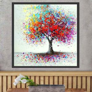 初級 フル ダイヤモンドアート キット ビーズ刺繍 カラフル アートツリー 木 モザイクアート パズルアート リハビリ 趣味 絵画 カラービーズ ハンドメイド