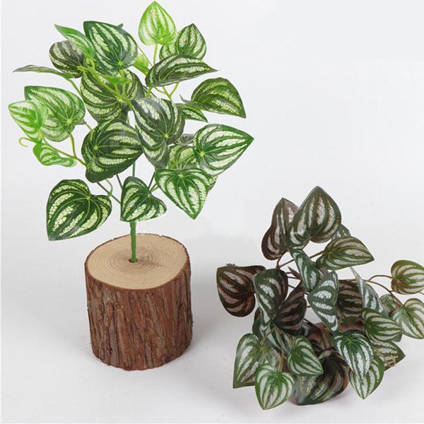 1束 選べる3種 造花 観葉植物 葉 スイカぺぺ ペペロミア カラジューム リーフ フェイクグリーン...