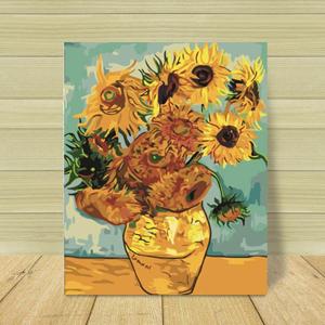 数字塗り絵 油絵風 ゴッホ ひまわり 世界名画 大人の塗り絵