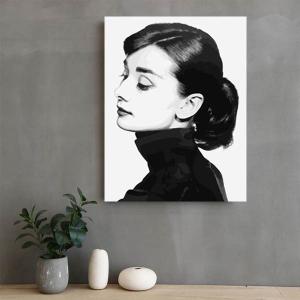 数字塗り絵 油絵風 オードリー・ヘップバーン モノクロ