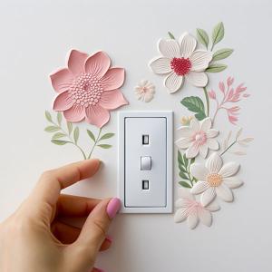 電気スイッチ コンセント周り 3D風 立体フラワ...の商品画像