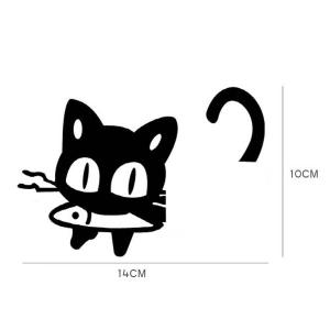 スイッチシール 転写タイプ 魚をくわえる猫 ネ...の詳細画像1