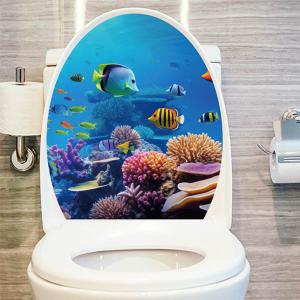 トイレ用 イラストステッカー 便器のふた 海 ...の詳細画像5
