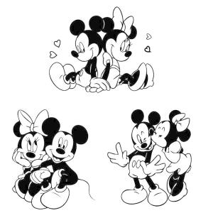 カッティング 転写シール ウォールステッカー モノクロ 仲良しミッキーとミニー ディズニー インテリアシール 壁デコ Diy リビング Ws Ab1148 Peachyshop 通販 Yahoo ショッピング
