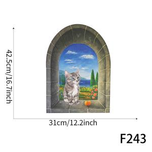ウォールステッカー 壁の穴 猫 ネコ 窓辺 絵...の詳細画像4