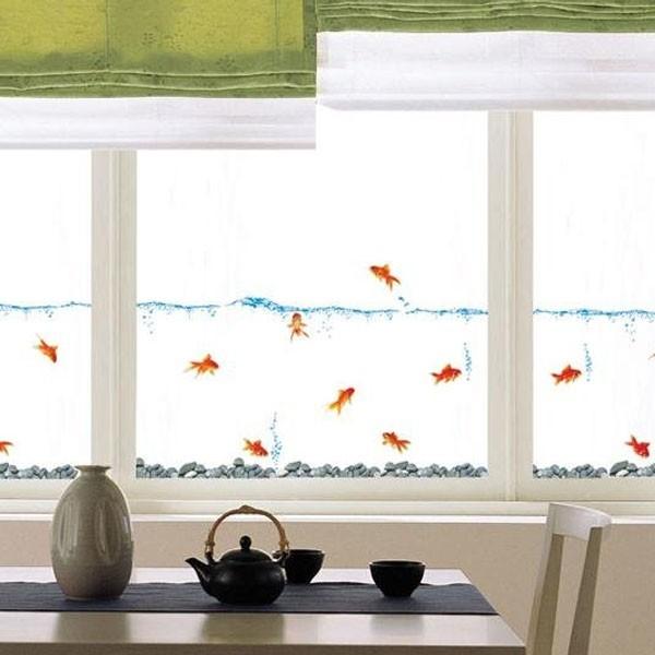 売り切り価格 ウォールステッカー 夏 金魚 水の中 水槽 アクアリウム 壁デコ 北欧風 DIY 縁起...