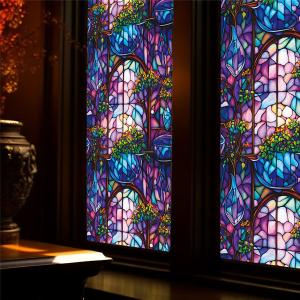 ガラスフィルム ステンドグラス 教会風 アンティーク 静電気タイプ
