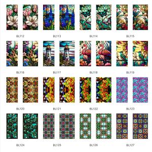 ガラスフィルム ステンドグラス柄 風景 マンダ...の詳細画像1