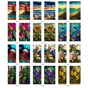 ガラスフィルム ステンドグラス柄 風景 マンダ...の詳細画像2