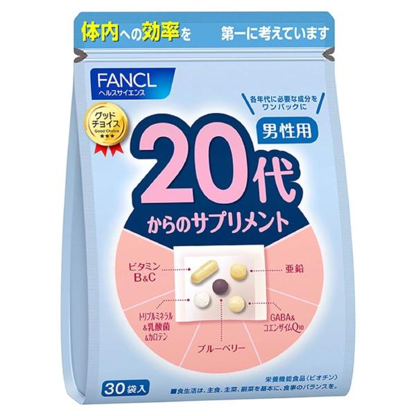 ファンケル (FANCL) (新) 20代からのサプリメント男性用 15〜30日分 (30袋) 年代...