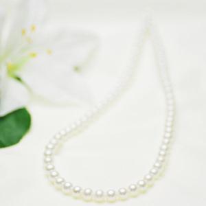 パール ネックレス 高級 淡水真 約6.5-7.0mm シルバー SV 結婚式 冠婚