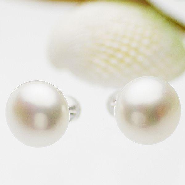 パール ピアス 高級 淡水真珠 約12.0mm ホワイトゴールド k14wg wg ボタン 冠婚葬祭...