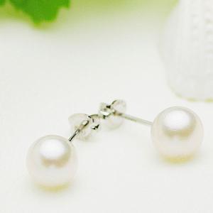 プラチナ パール ピアス 7mm アコヤ 真珠 Pt900 冠婚葬祭 ホワイト