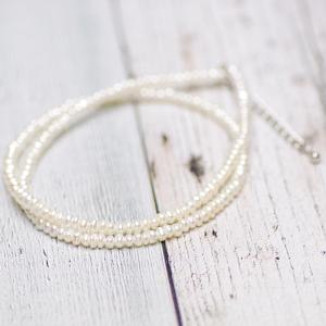 パール ネックレス 高級 淡水真珠 ケシパール 2.0-3.0mm シルバー 本