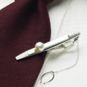 パール タイピン 高級 淡水真珠 ネクタイピン 7.0mm 父の日 プレゼント