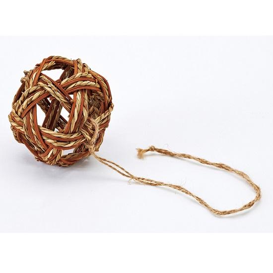 MARUKAN わら＆ラタンボール 天然のわらとラタンで編み上げた天然素材100％ おもちゃ 鳥 オ...