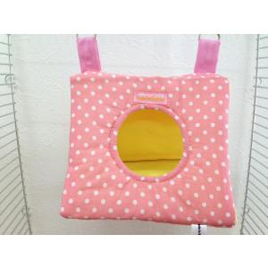 Rainbow ミニミニさんかくトンネル（水玉×ピンク）インコ