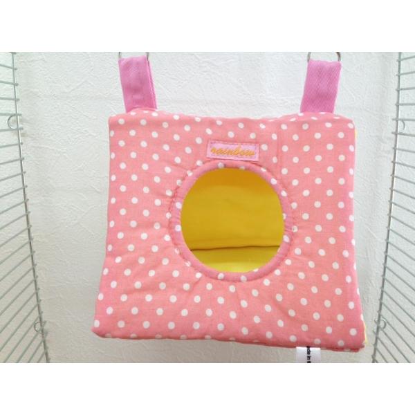 Rainbow ミニミニさんかくトンネル（水玉×ピンク）インコ オウム 鳥 ベッド バード テント ...