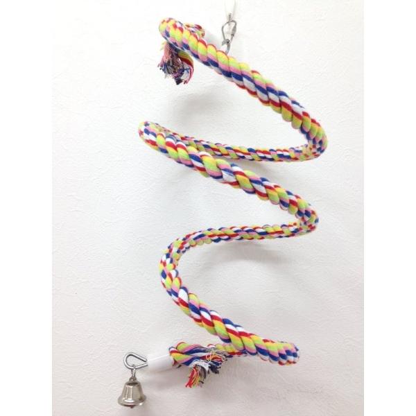 スパイラルパーチ（S-ver.1）ロープパーチ 止まり木 インコ オウム おもちゃ 鳥 フレキシブル...