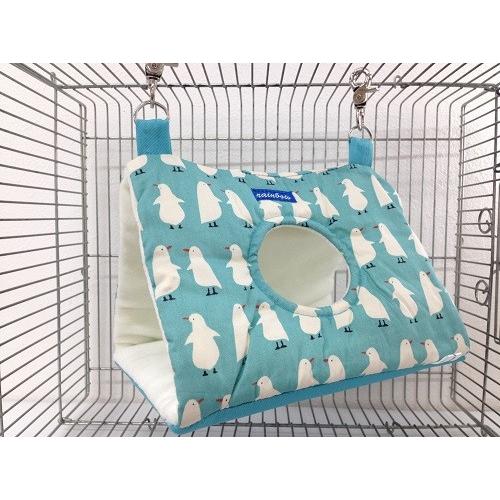 Rainbow ペンギンのさんかくトンネル（グリーン×Mサイズ）インコ オウム 鳥 ベッド バード ...