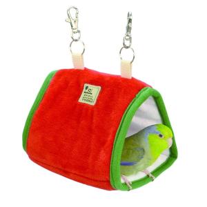 SANKO 冬の限定 小鳥の三角ベッド（クリスマスカラー）