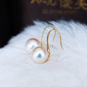 パール ピアス 18金 18k フープ 真珠 ベビー あこや本真珠 5-5.5mm k18