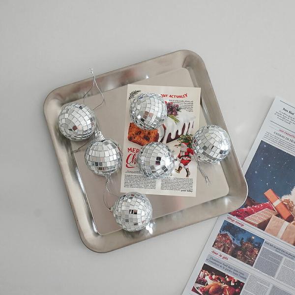 クリスマス オーナメント ミラーボール 6個セット クリスマスツリー おしゃれ かわいい デコレーシ...