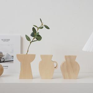 フラワーベース 花瓶 ウッド 木製 木 ナチュラル おしゃれ かわいい 北欧 韓国インテリア｜pease