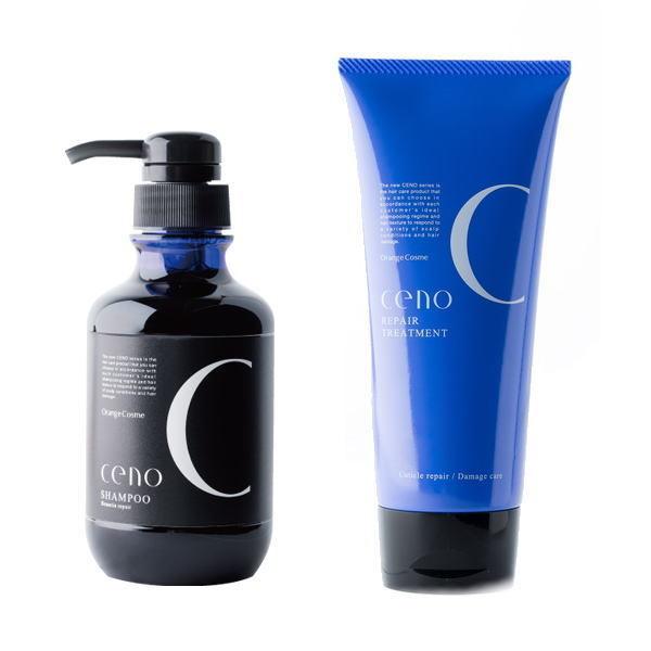 オレンジコスメ ceno セノ ヘマチンシャンプー 350ml リペアトリートメントCR 200gセ...