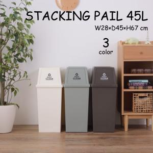 ゴミ箱 45L LFS-761BR LFS-761GR LFS-761WH ダストボックス 屋外 屋内 スタッキング 分別 フラップロック マット