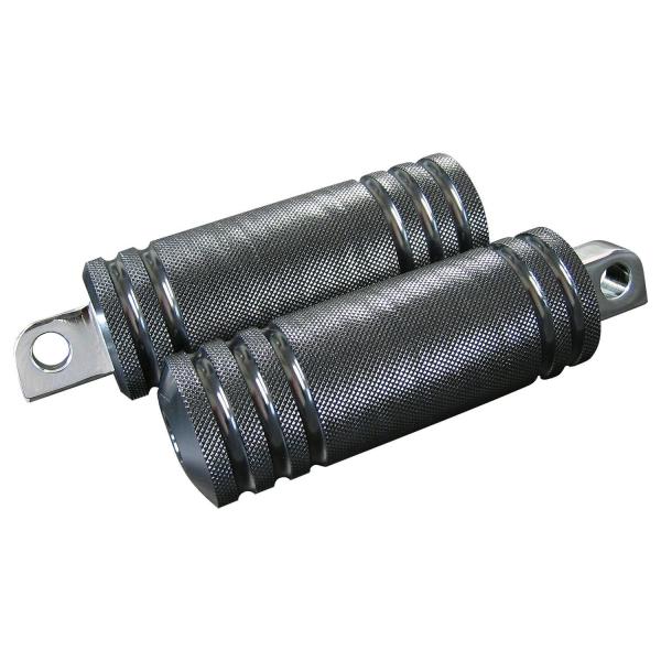 アルミ5リブフットペグ ラージ ブラック