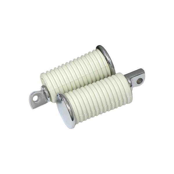 特価 残1個 OEMタイプ クロームエンドラバーフットペグ ホワイト ラージ