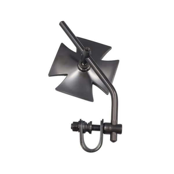 スポーツスター XL ショートステムクロスミラー クランプ付 ブラック