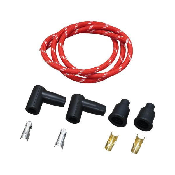 スポーツスター XL 布巻きプラグコードセット -99yBT・-03yXL 赤 ストレート