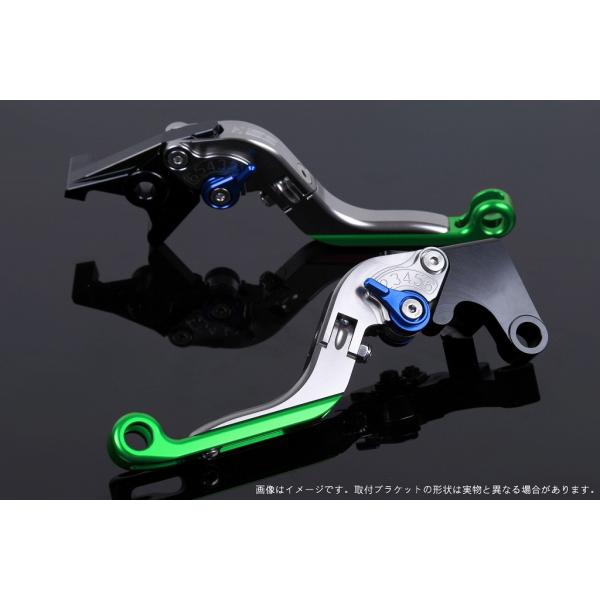 エスエスケイ スピードラ アジャストレバー 可倒延長式 チタン/ブルー/グリーン ZX-6R 07-...