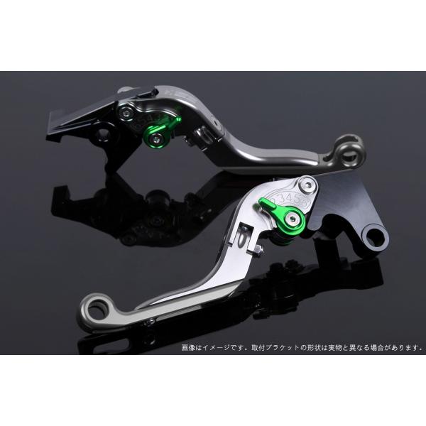 エスエスケイ スピードラ アジャストレバー 可倒延長式 チタン/グリーン/チタン ZX-6R 07-...
